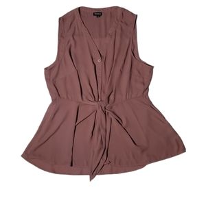 Torrid Georgette Mauve Tie Front Blouse 00